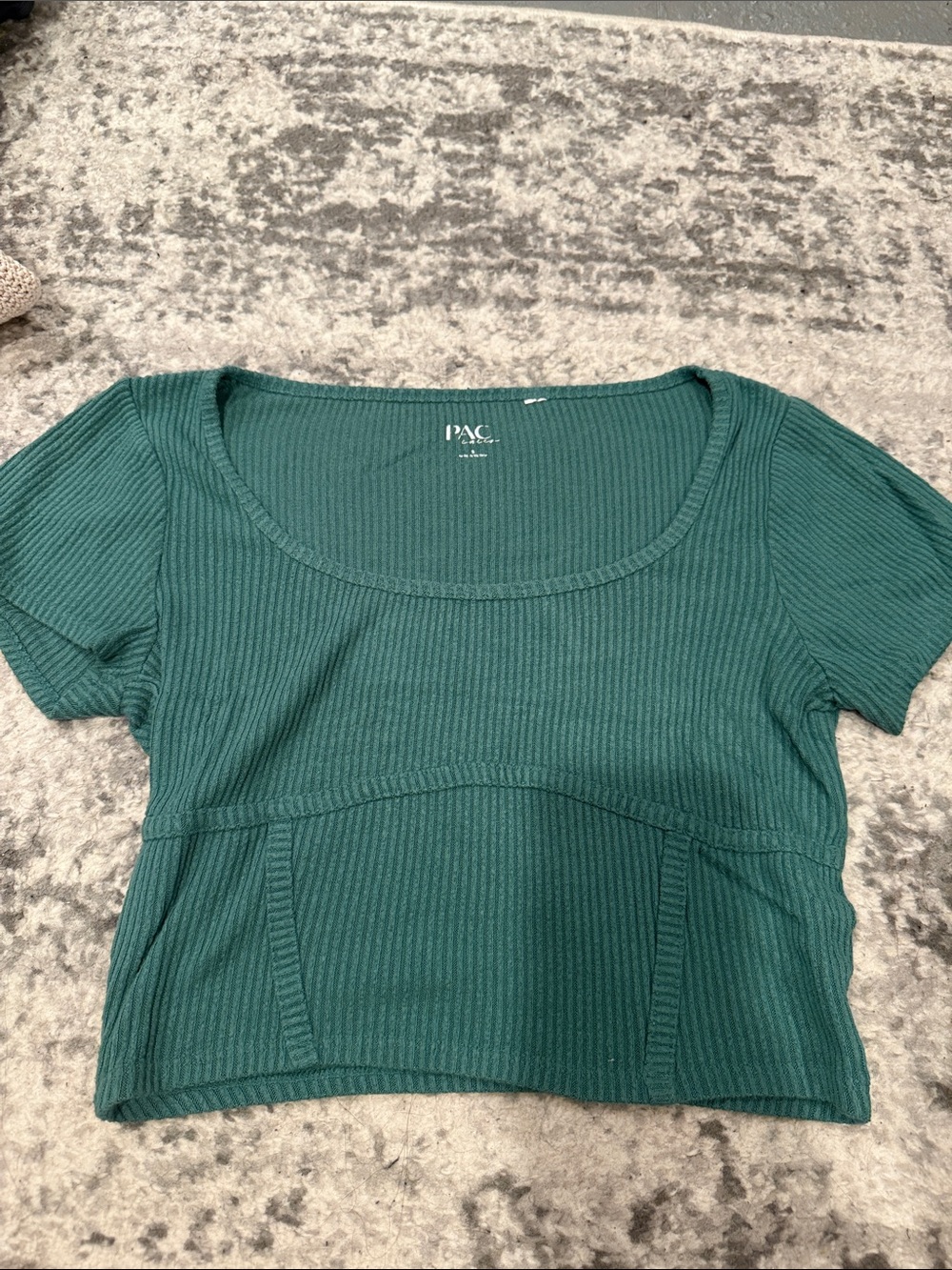 PacSun Ribbed Scoop Crop Top in Teal